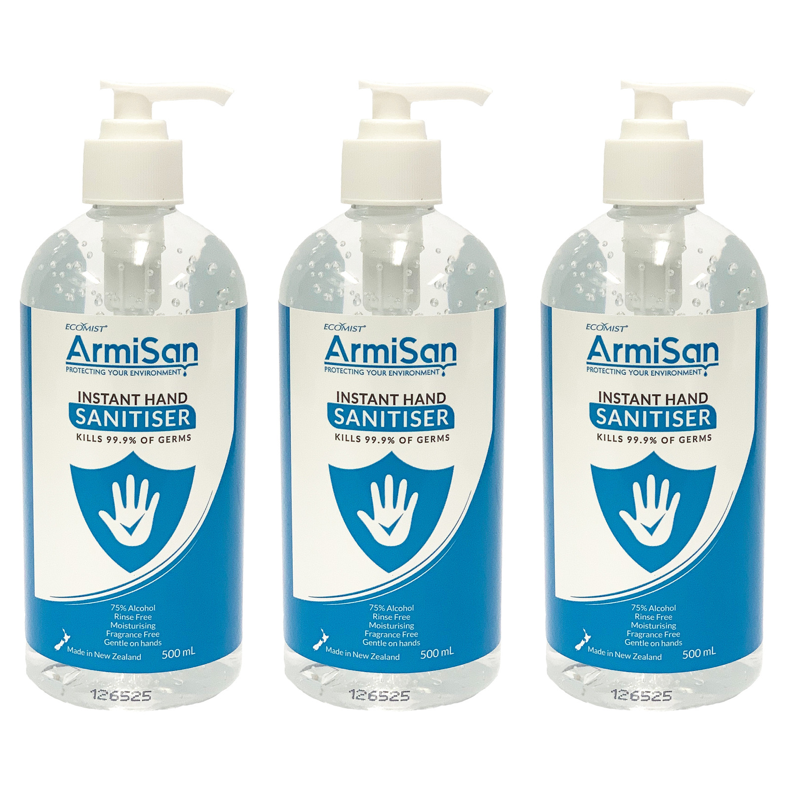 ArmiSan Hand Sanitiser 500ml Pump Bottle 3 Pack Australia